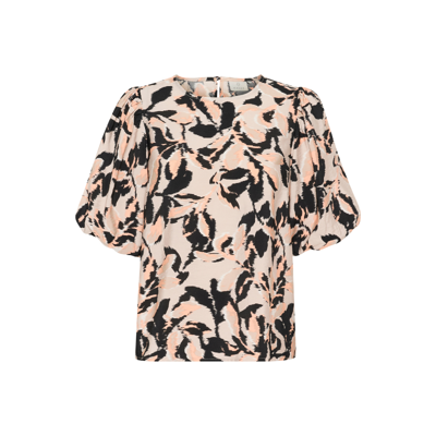 Kapaco bluse - Beige/black/peach