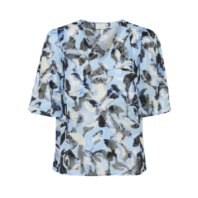 Kaelina bluse - Blue flower print