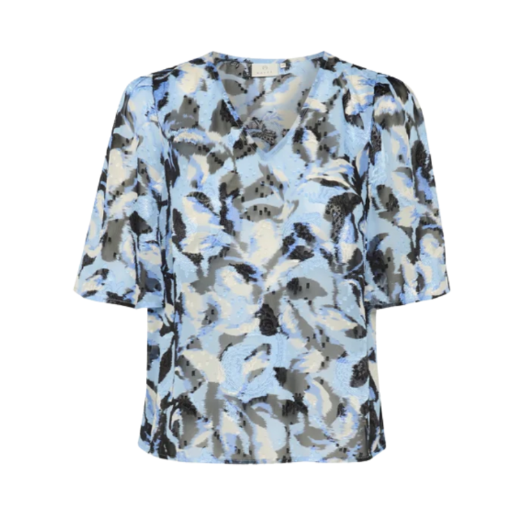 Kaelina bluse - Blue flower print
