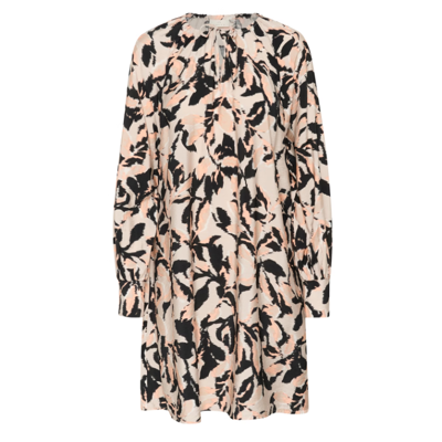Kapaco kjole - Beige/black/peach