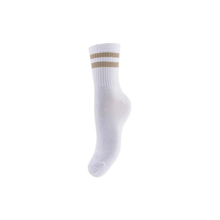 Pccally sock - Bright white/silver min