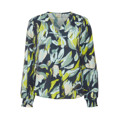 Frariana bluse - Navy blazer AOP