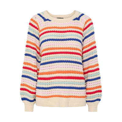 Pcdosla strik bluse - Birch/mandarin orange