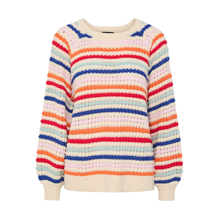 Pcdosla strik bluse - Birch/mandarin orange