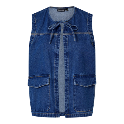 Pcfenna vest - Dark blue denim