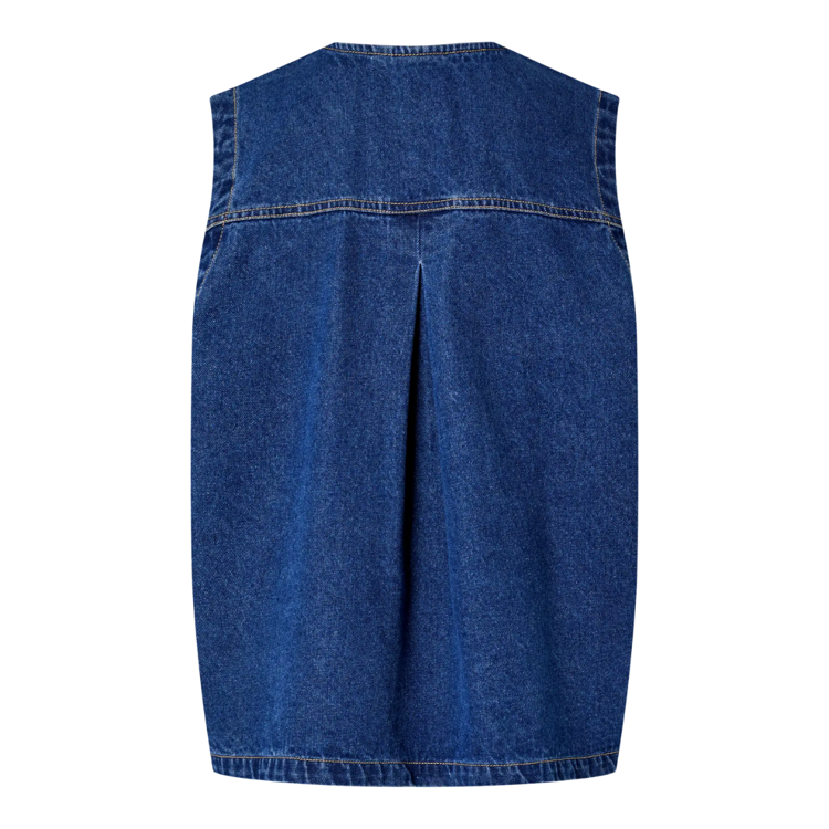 Pcfenna vest - Dark blue denim