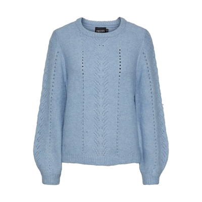 Pckate strik bluse - Soft chambray