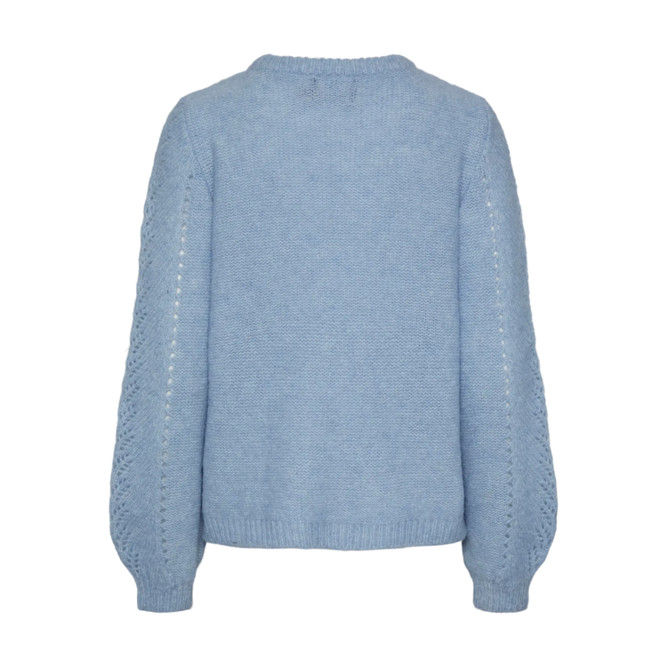 Pckate strik bluse - Soft chambray