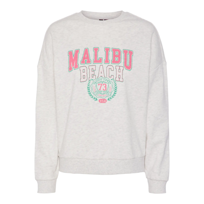 Pcfibbi sweat - Light grey melange/simple green