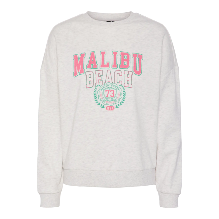 Pcfibbi sweat - Light grey melange/simple green