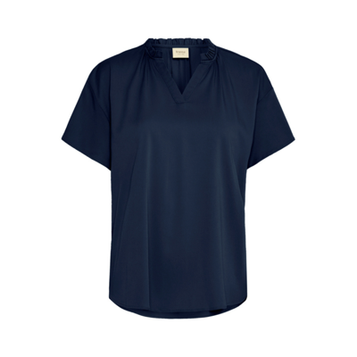 Frjustina kortærmet bluse - Navy blazer