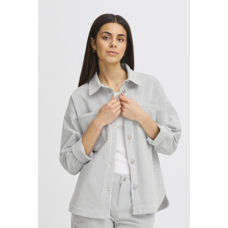 Frena jakke - Birch w. navy blazer stripes