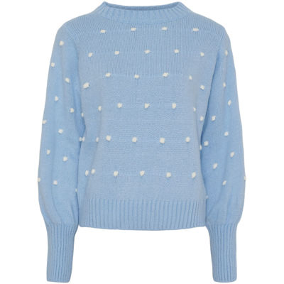 Mdcalisee strikbluse - Celeste/bianco