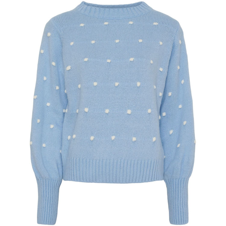 Mdcalisee strikbluse - Celeste/bianco