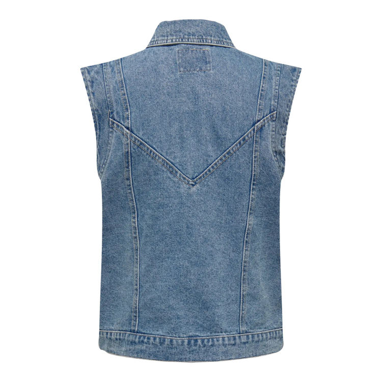 Onlkennedy vest - Medium blue denim