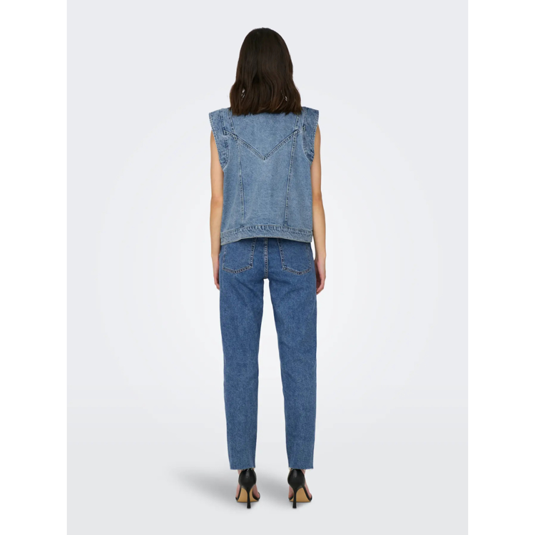 Onlkennedy vest - Medium blue denim