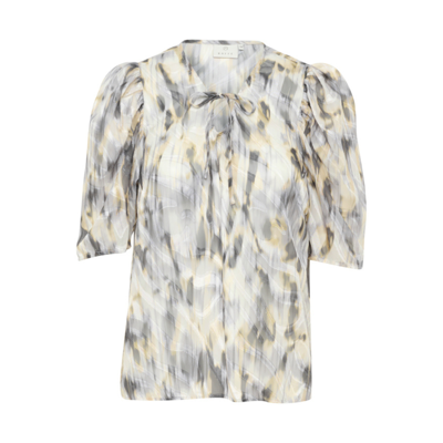 Kavicki bluse - Grey graphic blur print