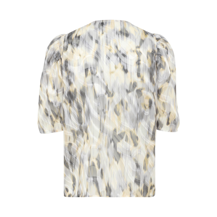 Kavicki bluse - Grey graphic blur print