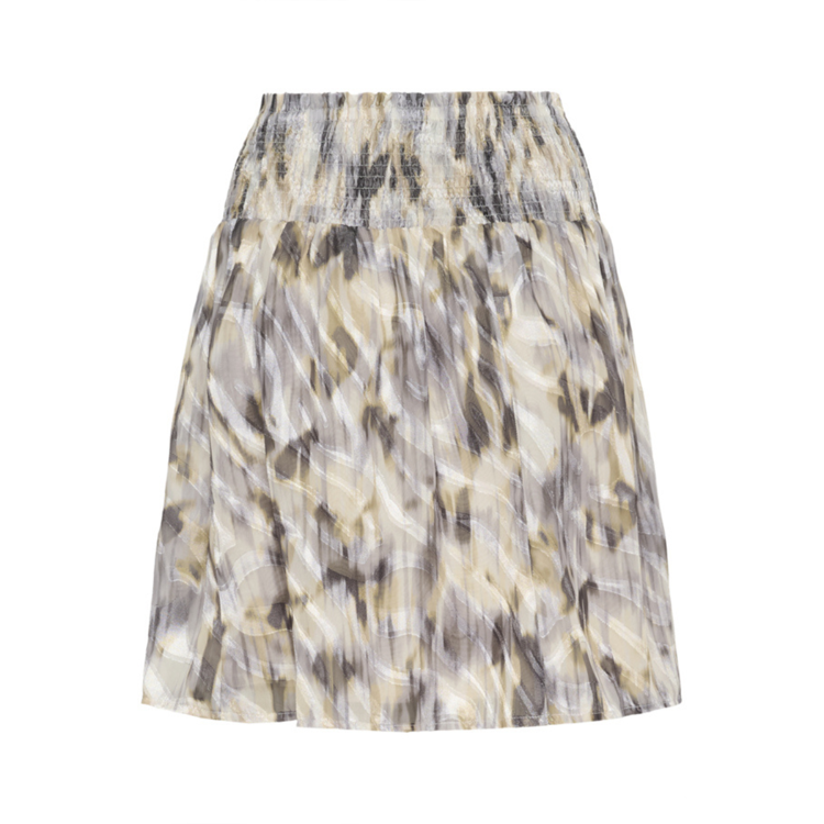 Kavicki nederdel - Grey graphic blur print