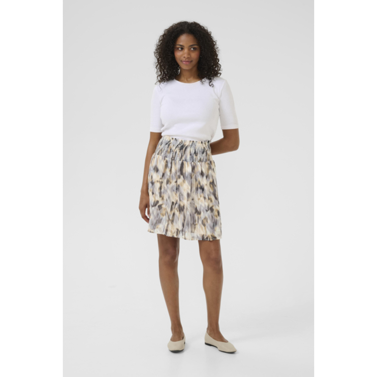 Kavicki nederdel - Grey graphic blur print