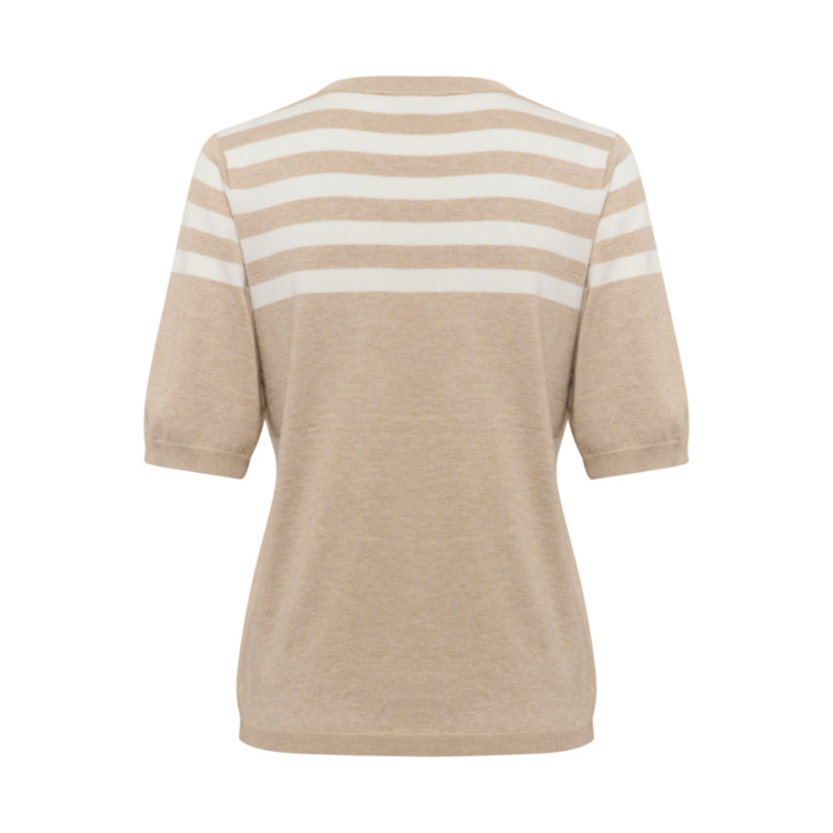 Kalizza strik bluse - Feather gray/chalk half stri