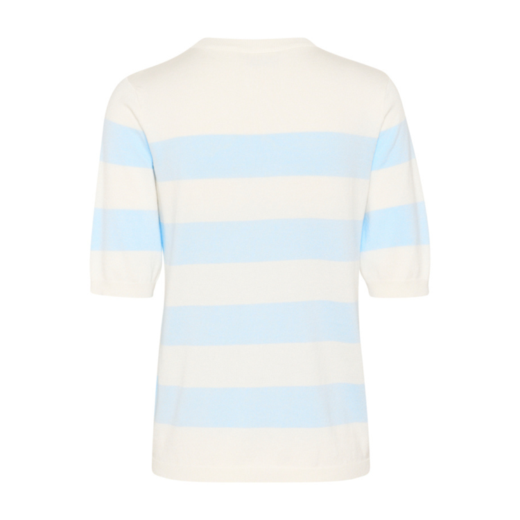 Kalizza strik bluse - Chalk/light blue wide stripe