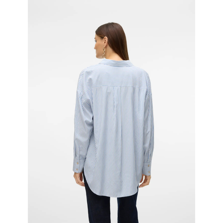 Vmnora skjorte - Bright white/blue jasper