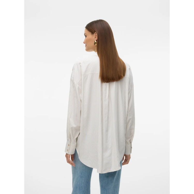 Vmnora skjorte - Bright white/silver mink