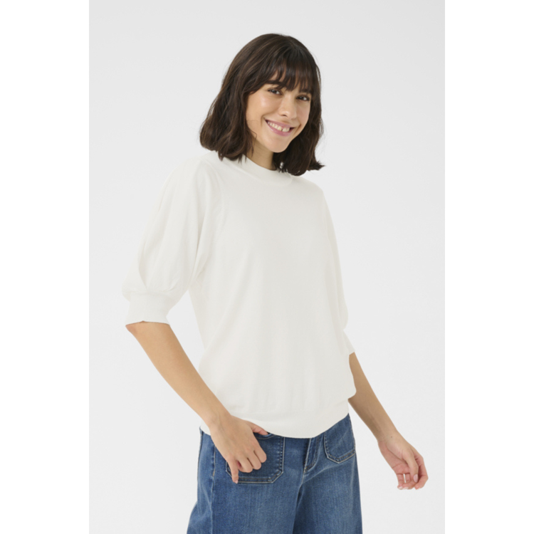 Kalone strikbluse - Chalk