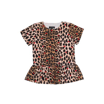 Alma frill t-shirt kids - Lux leo red heart