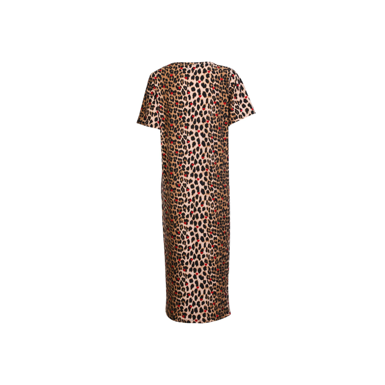 Alma t-shirt kjole - Lux leo red heart