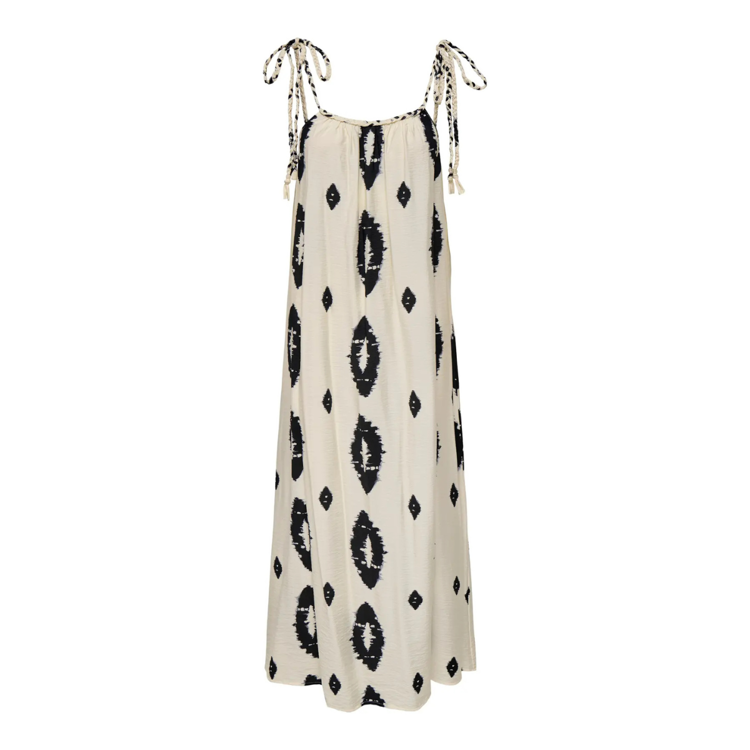 Onlelanor kjole - Cloud dancer/w black