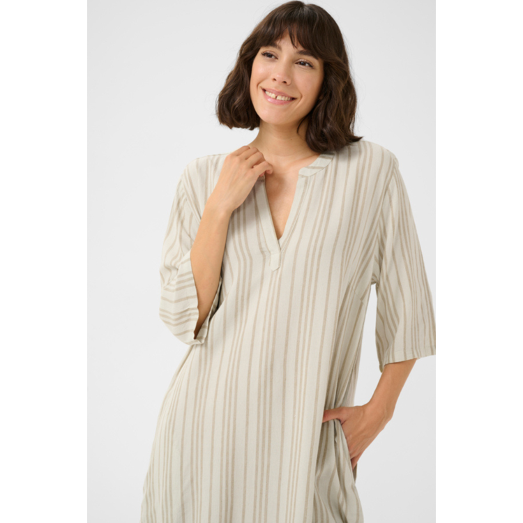 Kamilia kjole - Chinchilla/chalk stripe