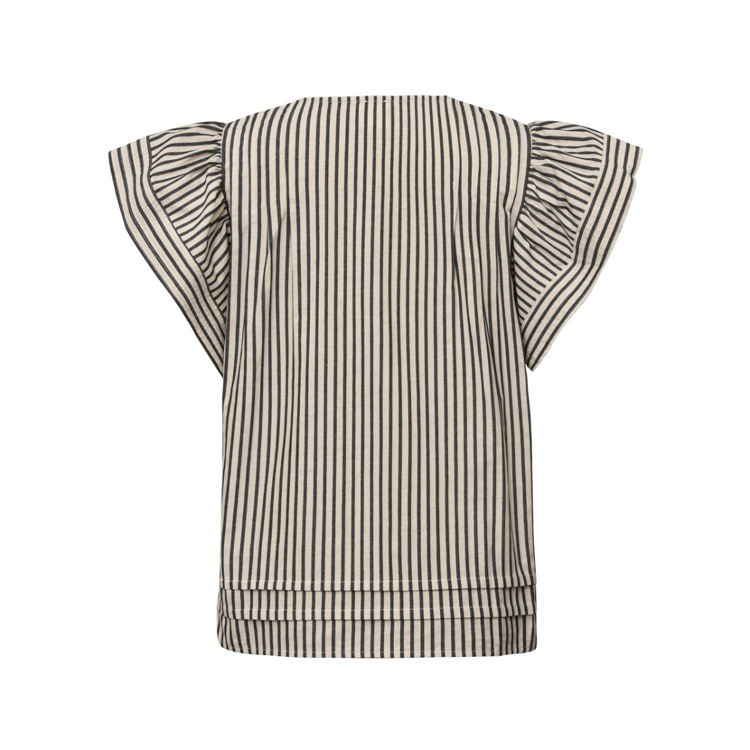 Minkago top - Creme black stripes