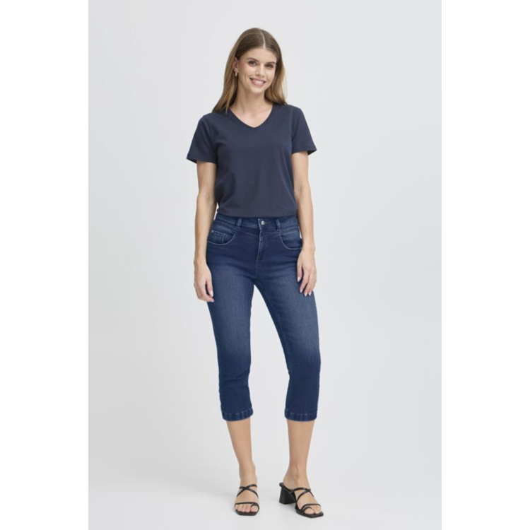 Frvilja capri buks - Mid blue denim