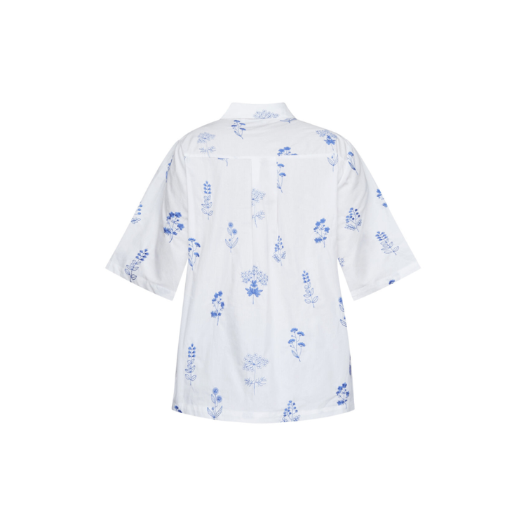 Love1351 bluse - White/blue