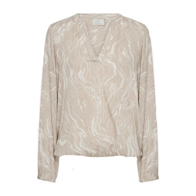 Kaditte bluse - Feather gray/chalk