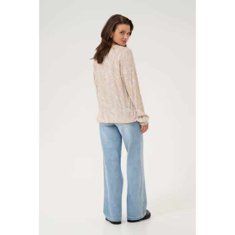 Kaditte bluse - Feather gray/chalk