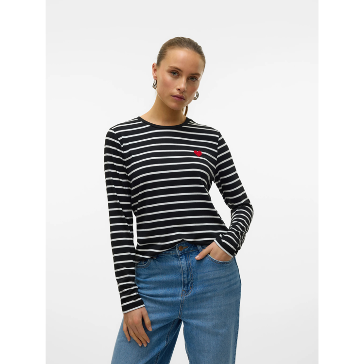 Snclara bluse - Black/snow white