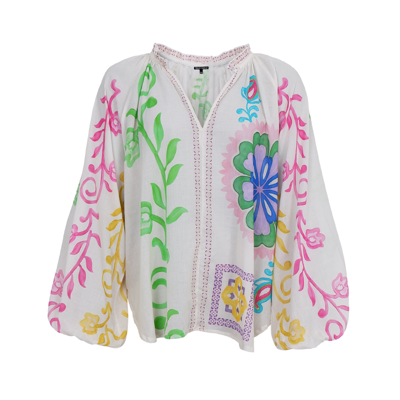 Bcsun bluse - White flower