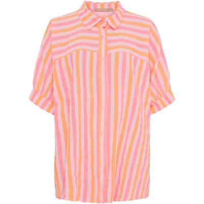 Mdcvirginia kortærmet skjorte - Fuxia stripe