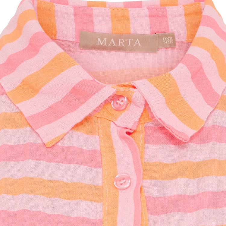 Mdcvirginia kortærmet skjorte - Fuxia stripe