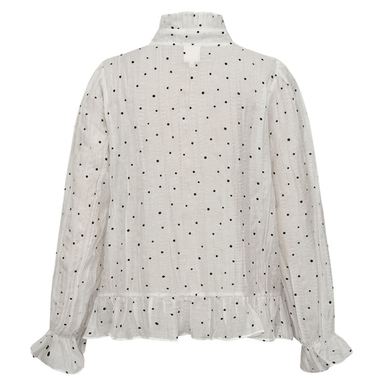 Nazligo bluse - Off-white  black dots