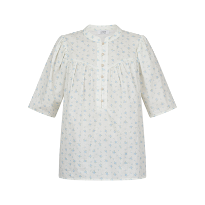 Love1291 bluse - Cream/blue