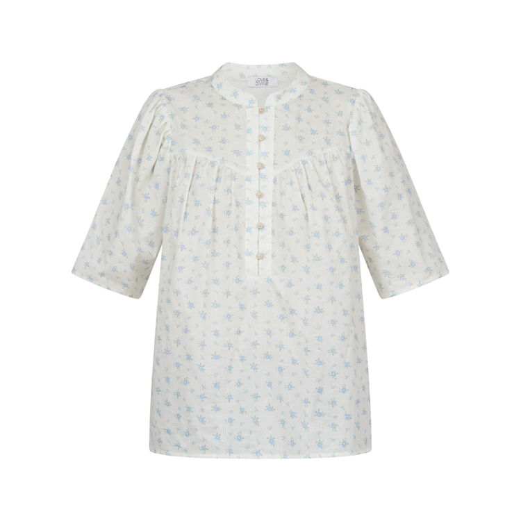 Love1291 bluse - Cream/blue