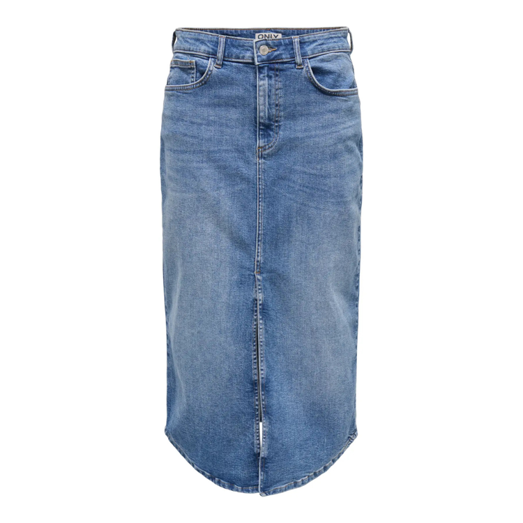 Onlenya midi nederdel - Medium blue denim