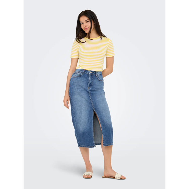 Onlenya midi nederdel - Medium blue denim