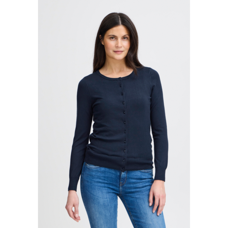 Frzubasic cardigan - Dark peacoat