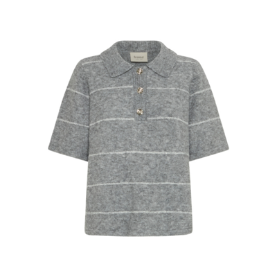 Frkendra strik cardigan - Asphalt melange