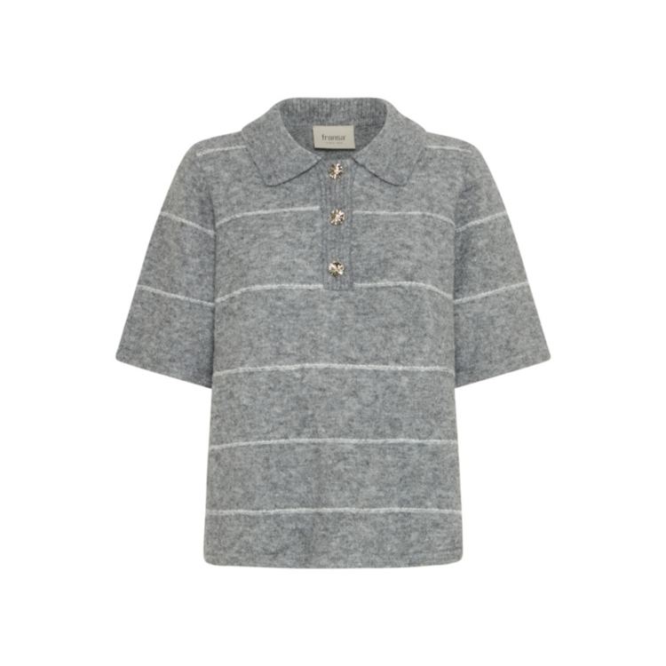 Frkendra strik cardigan - Asphalt melange